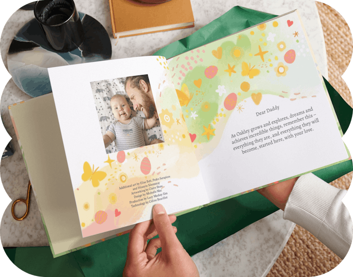 a page inside the personalised book