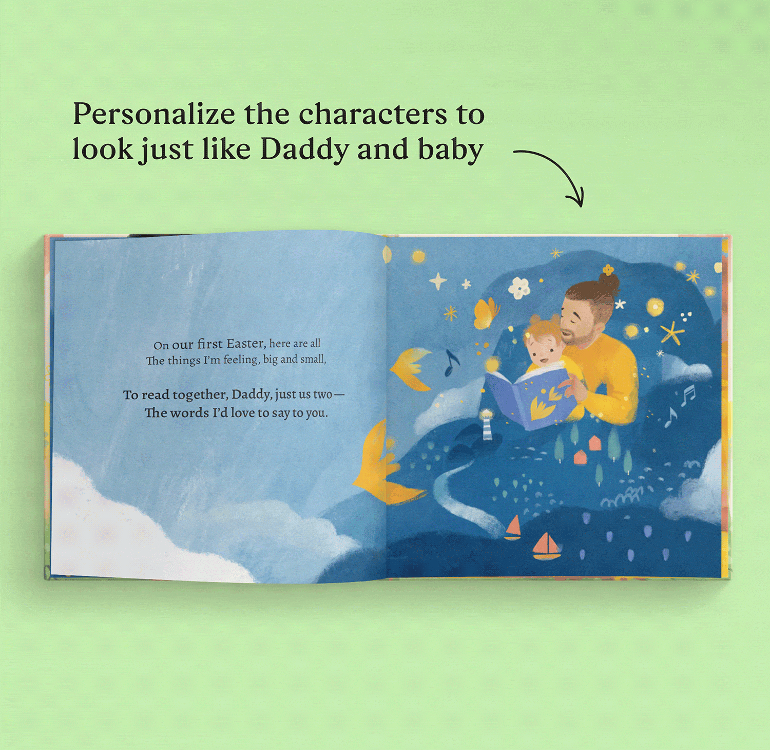 GIF showing pages inside the personalised book