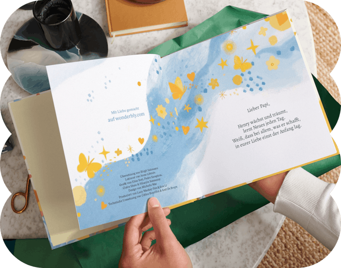 Eine aufgeschlagene Seite des personalisierten Buches