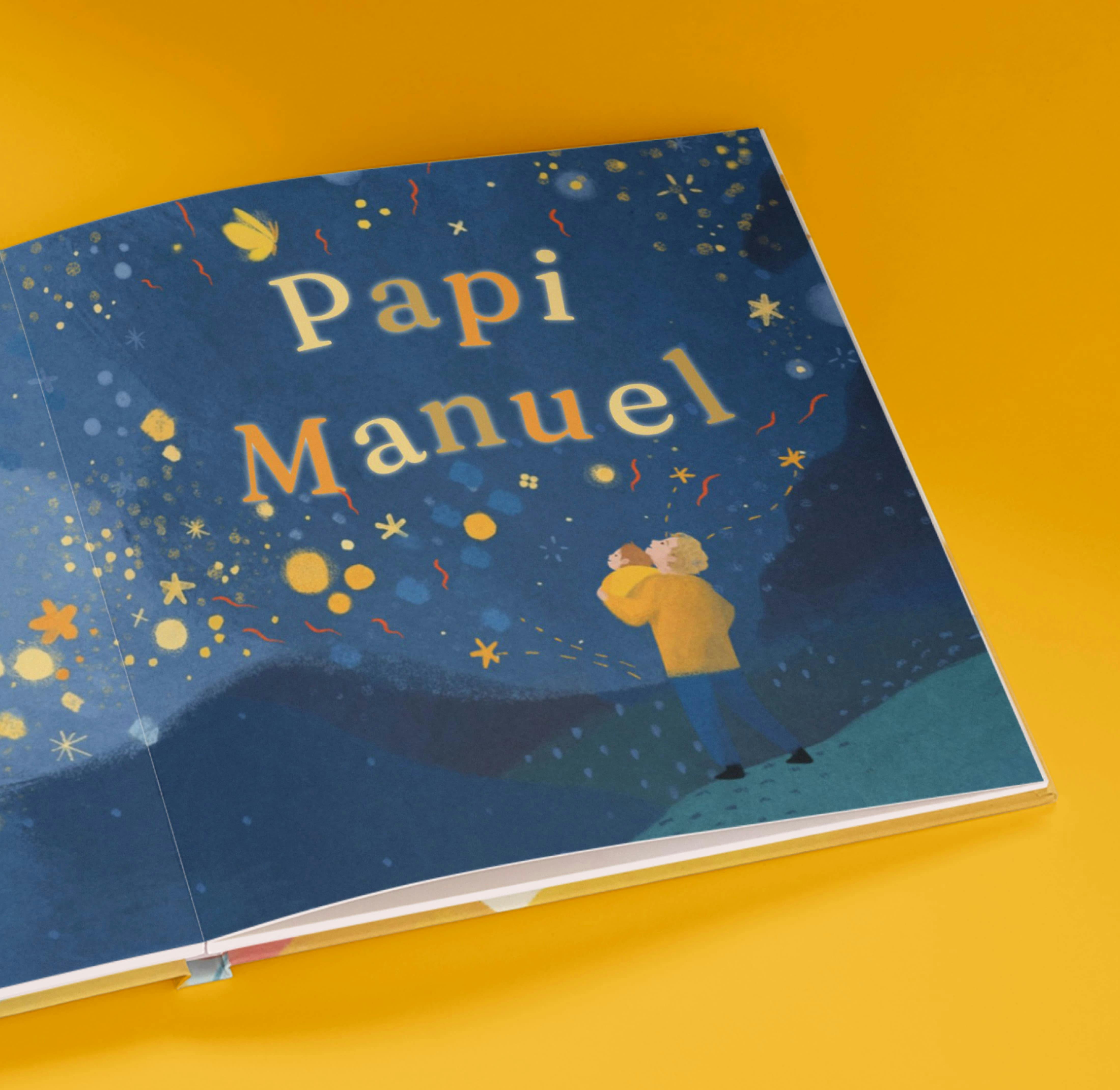 Una página de un libro personalizado