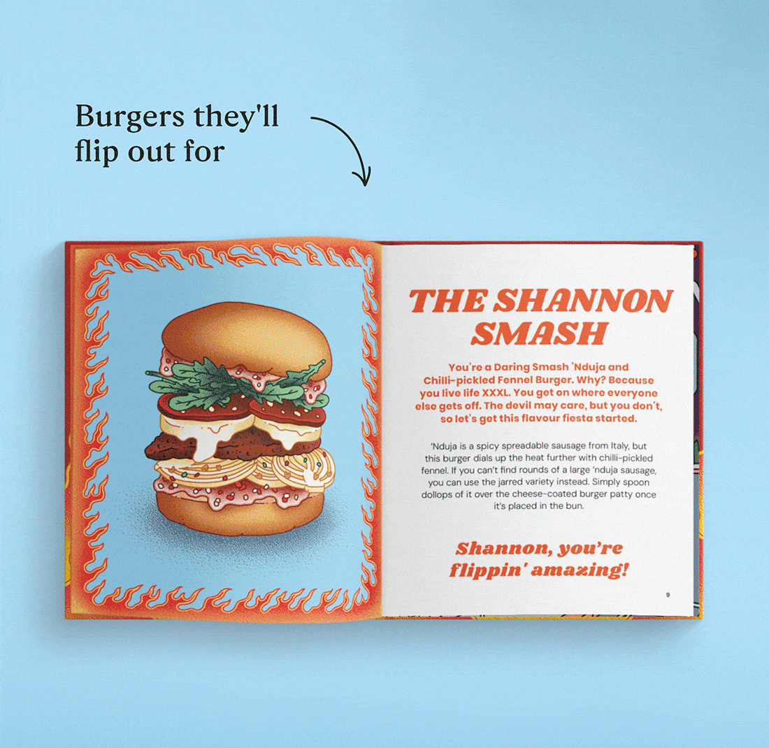 GIF showing pages inside the personalised book