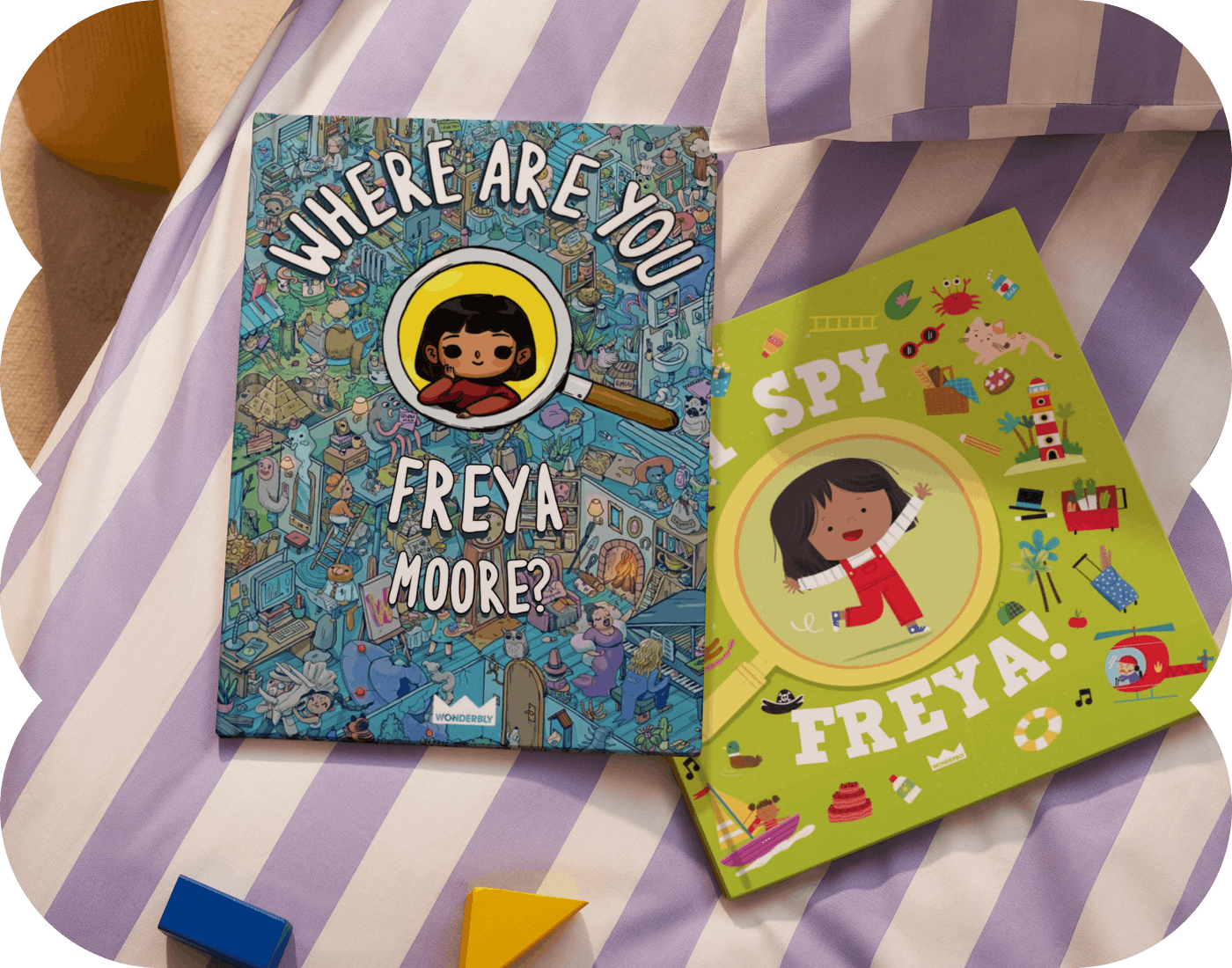 Two personalised book covers