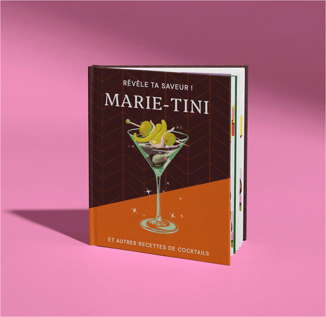 Un GIF montrant les pages personnalisées du livre