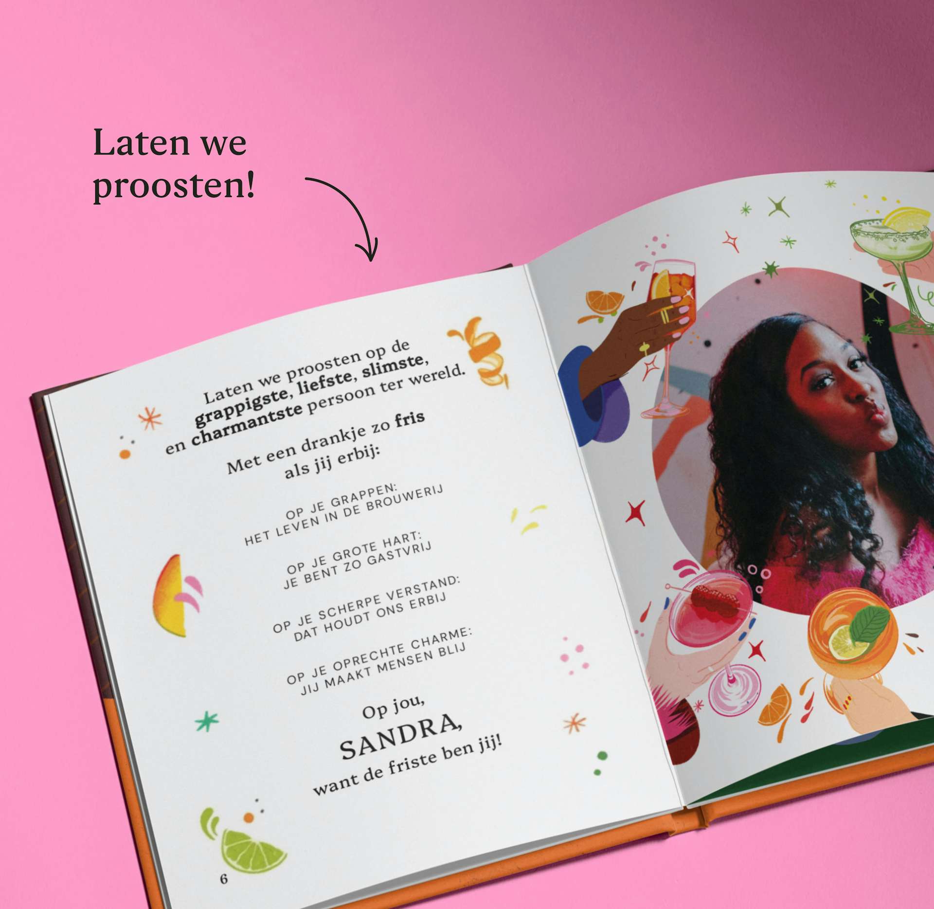 Een pagina met foto in het gepersonaliseerde boek