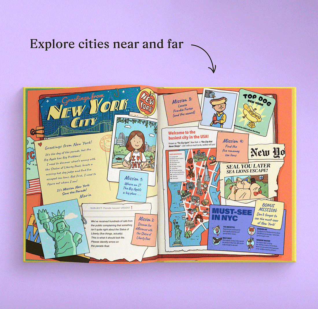 A page inside the personalised book