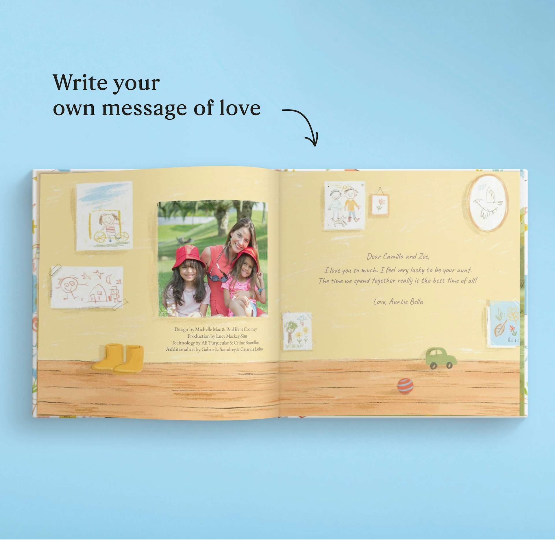 A page inside the personalised book