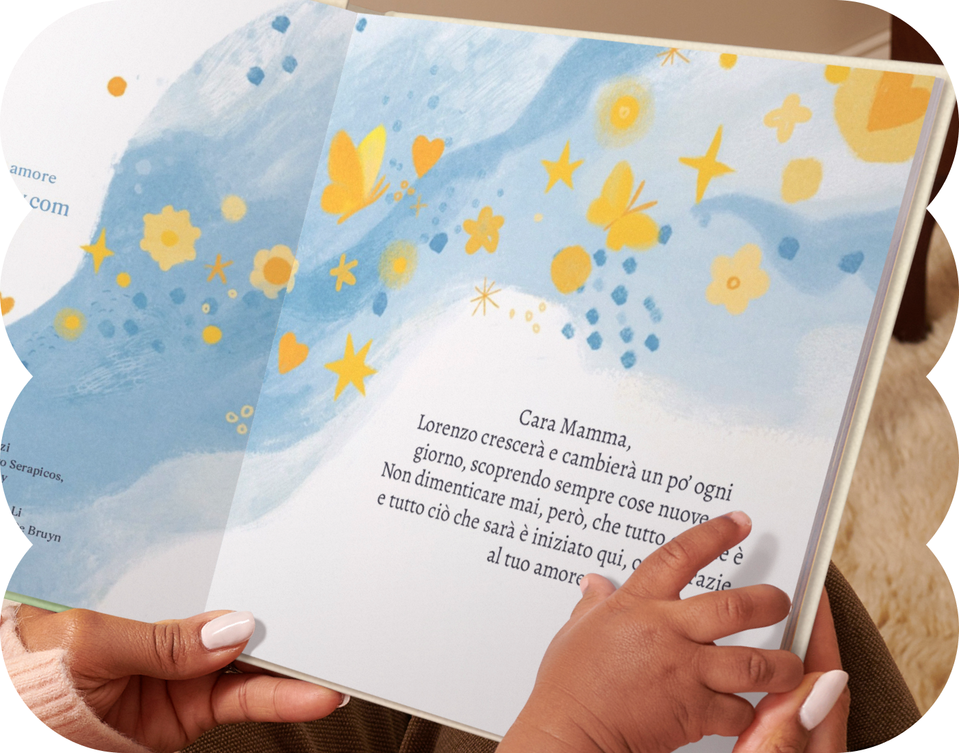 Una pagina interna di un libro personalizzato