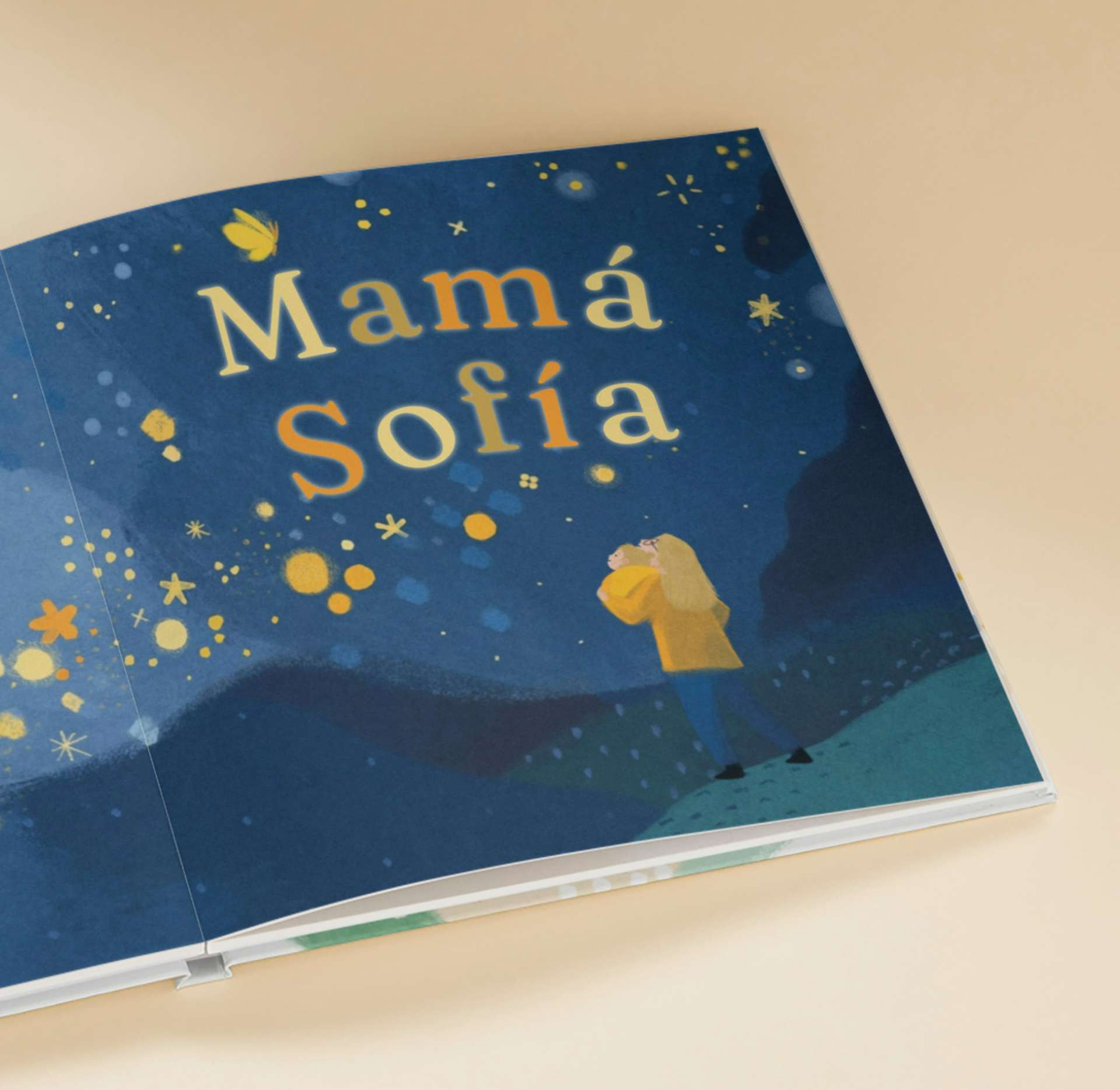 Una página de un libro personalizado