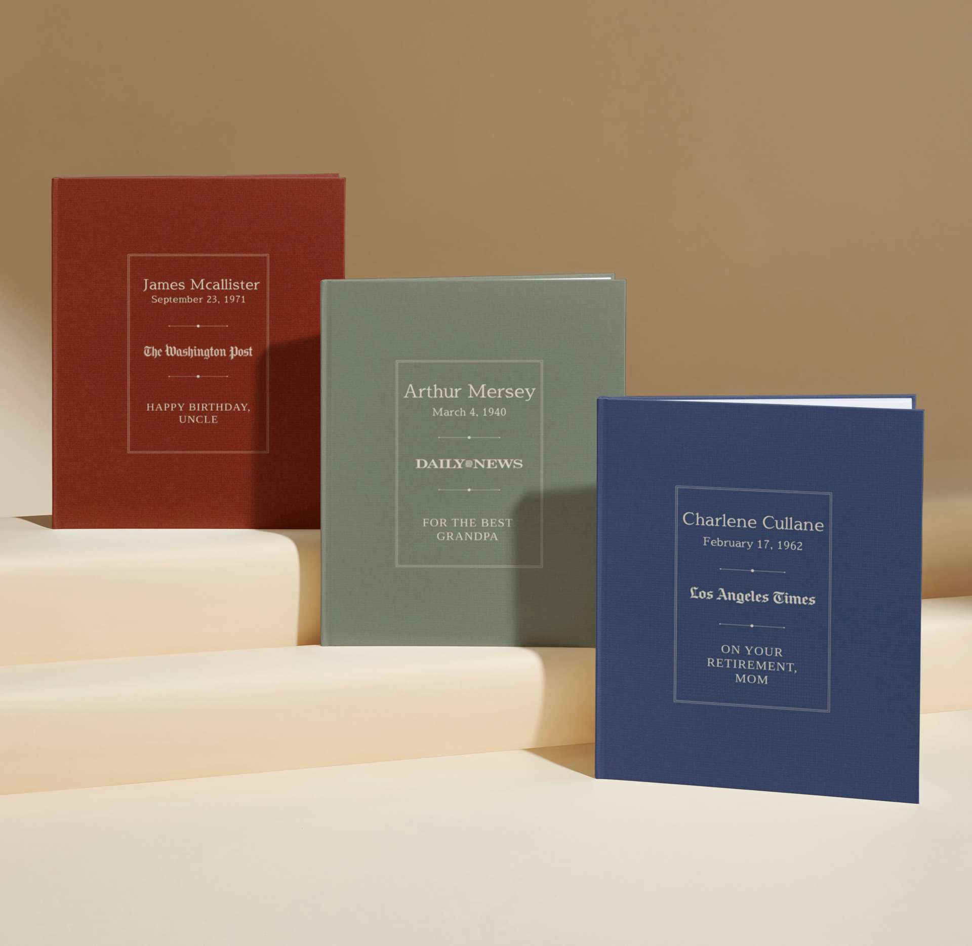 Two personalised book covers