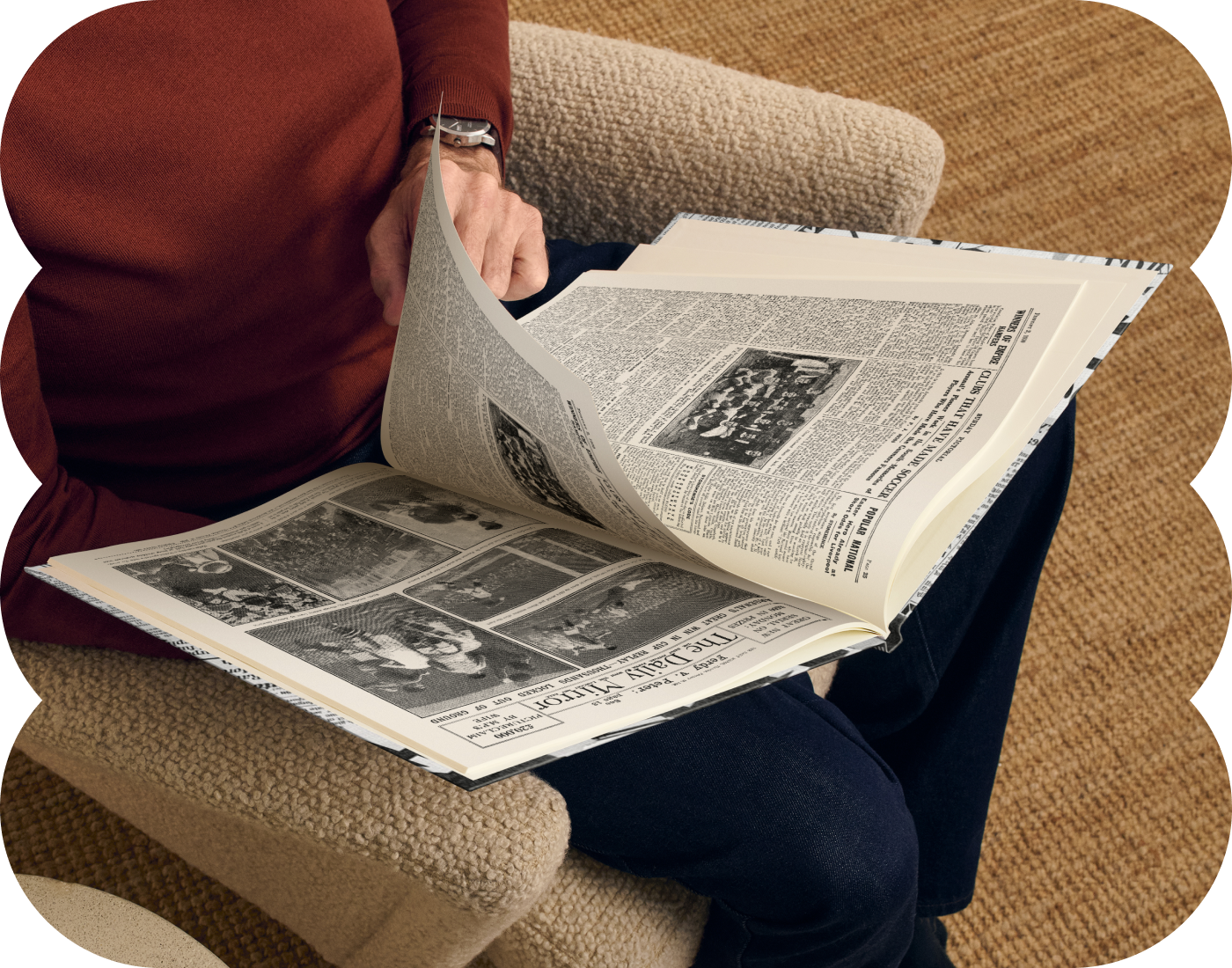 An adult reading their personalised book