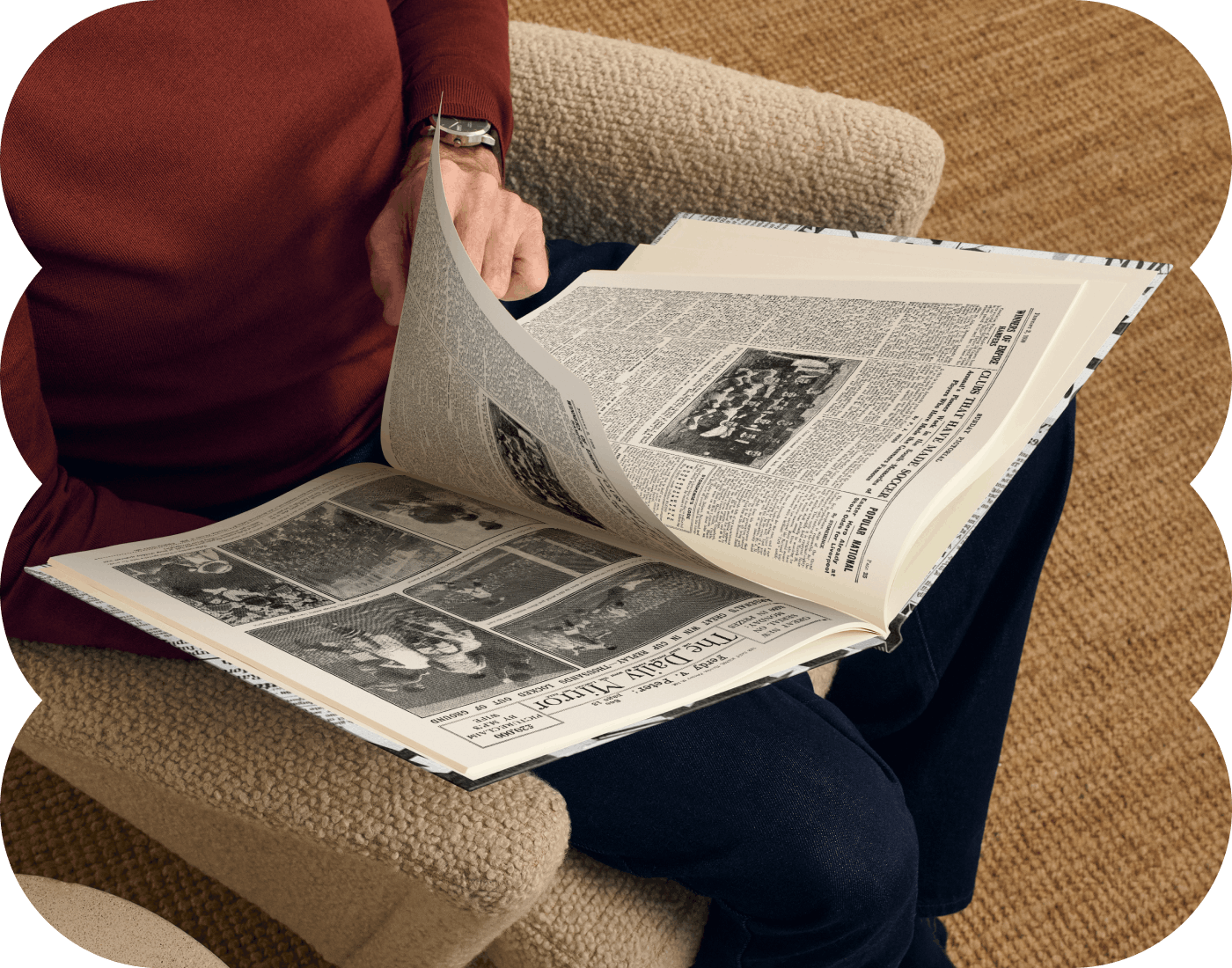 An adult reading their personalised book