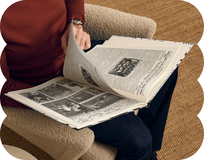 An adult reading their personalised book
