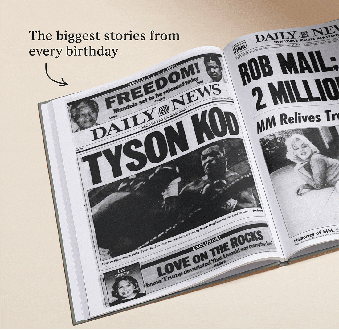 GIF showing the personalised pages of the book