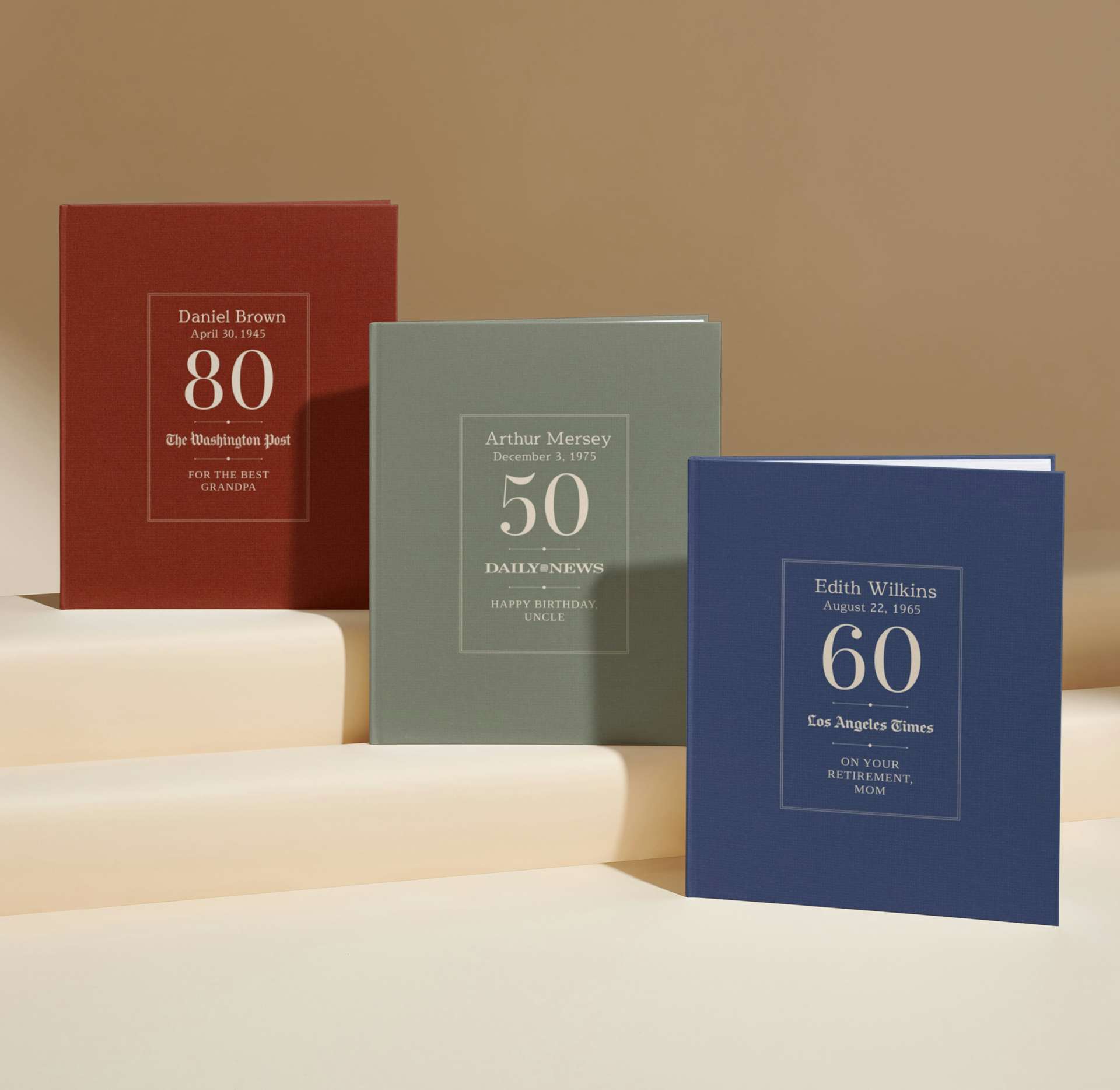 Two personalised book covers