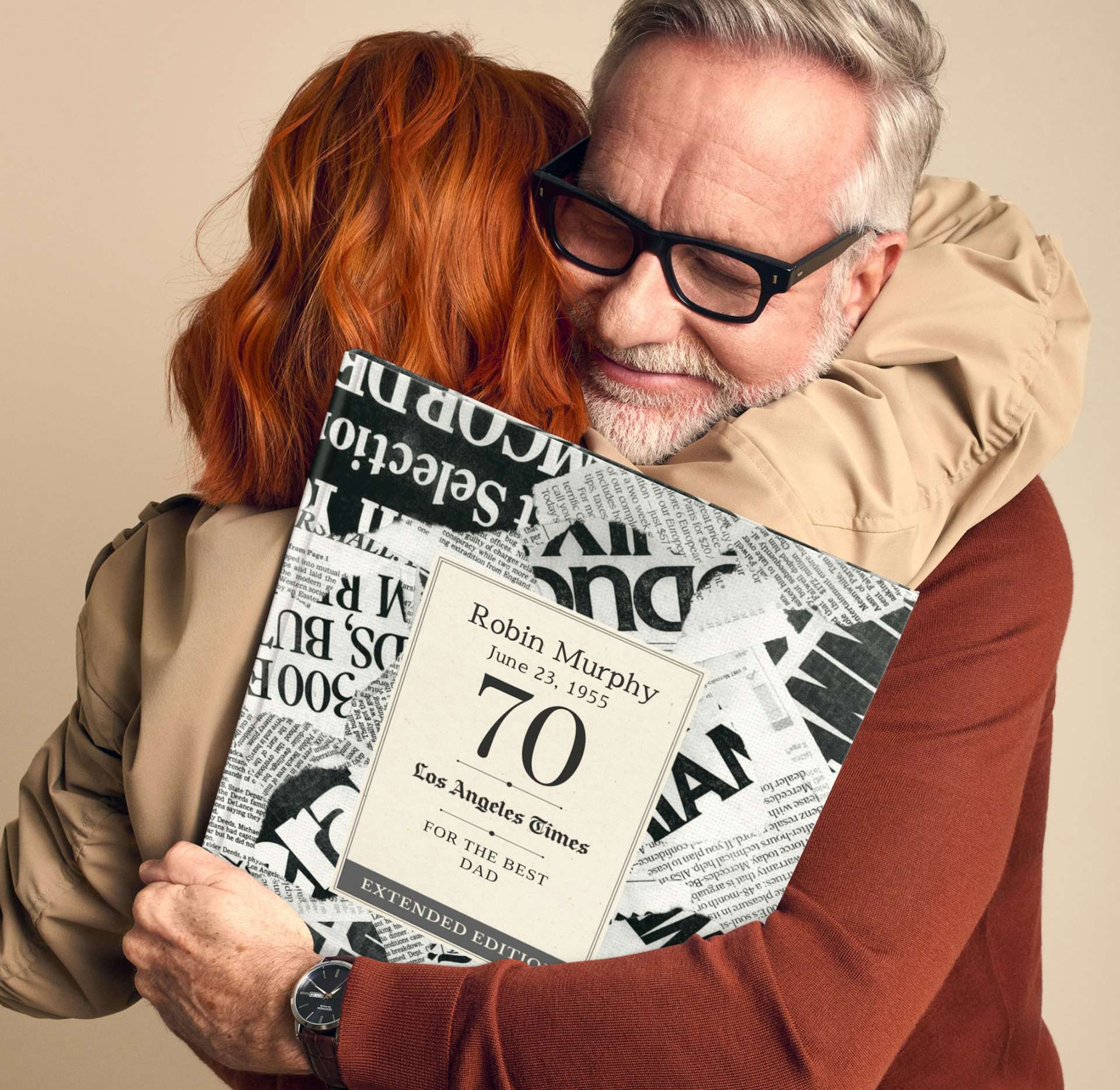 A child and father reading the personalised book