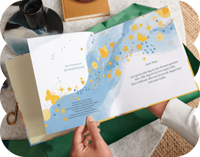 GIF die de gepersonaliseerde pagina's van het boek laat zien