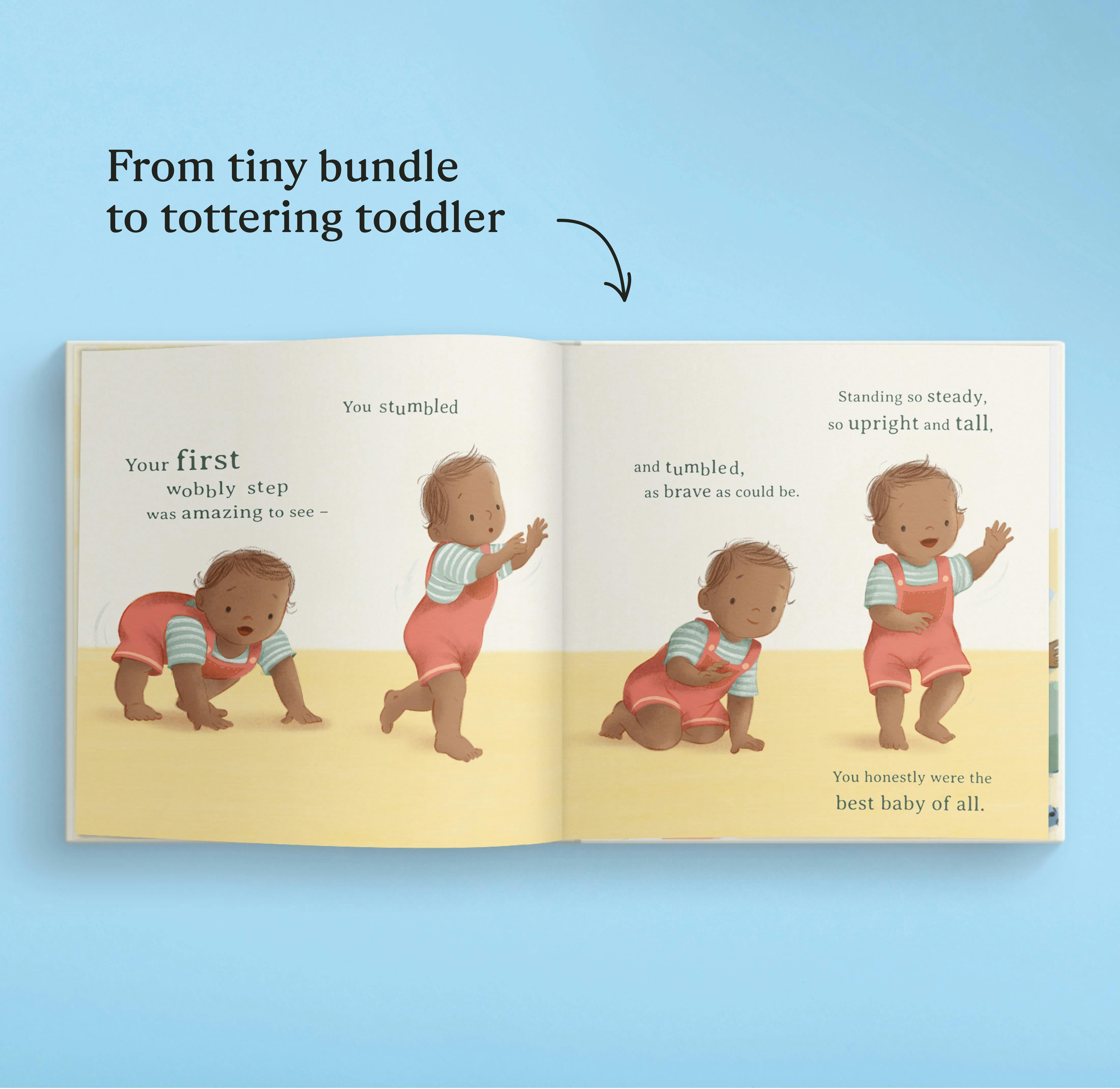 A two page spread inside the personalised book