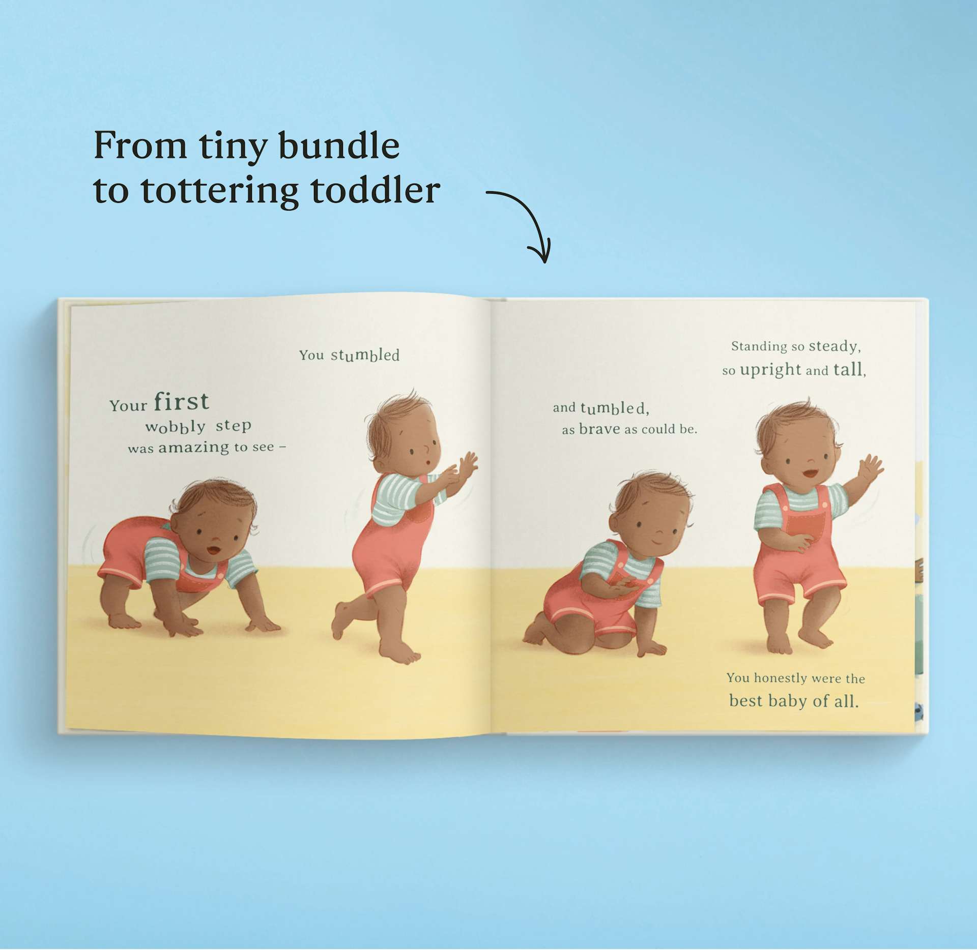 A two page spread inside the personalised book