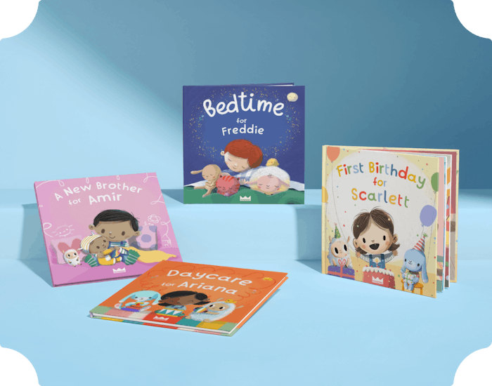A selection of four personalised books for little ones