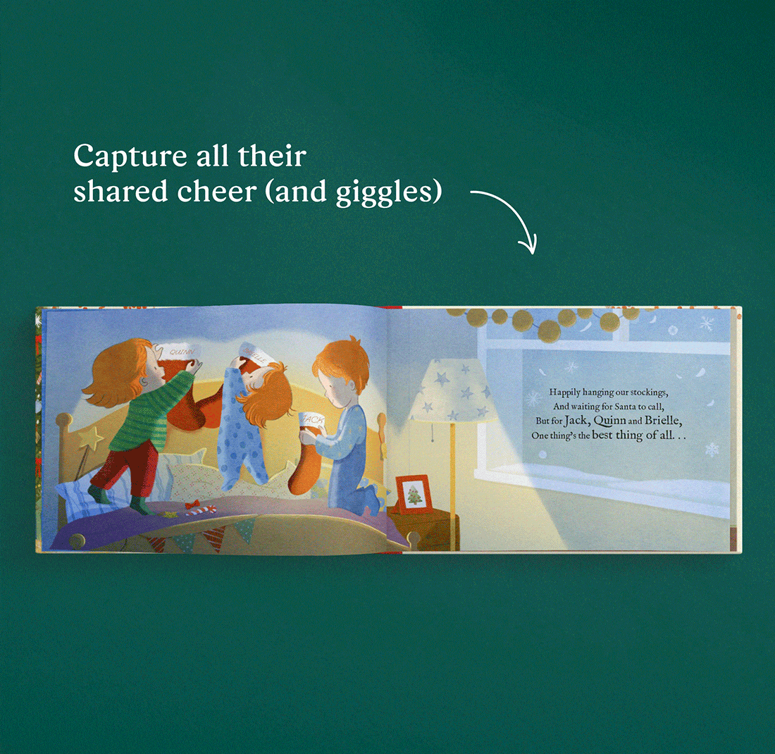GIF showing the personalised pages of the book
