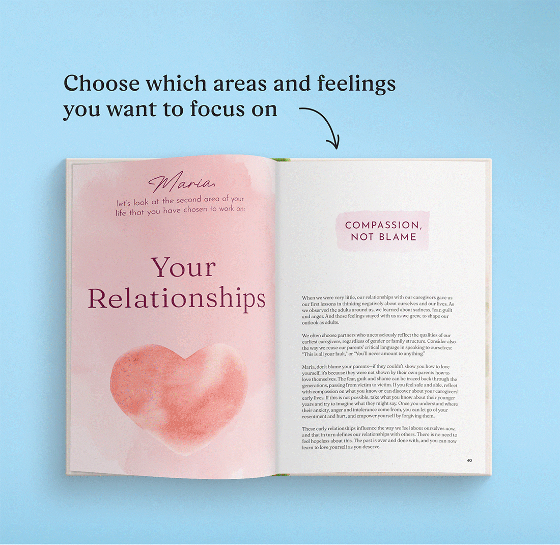 GIF showing the personalised pages of the book