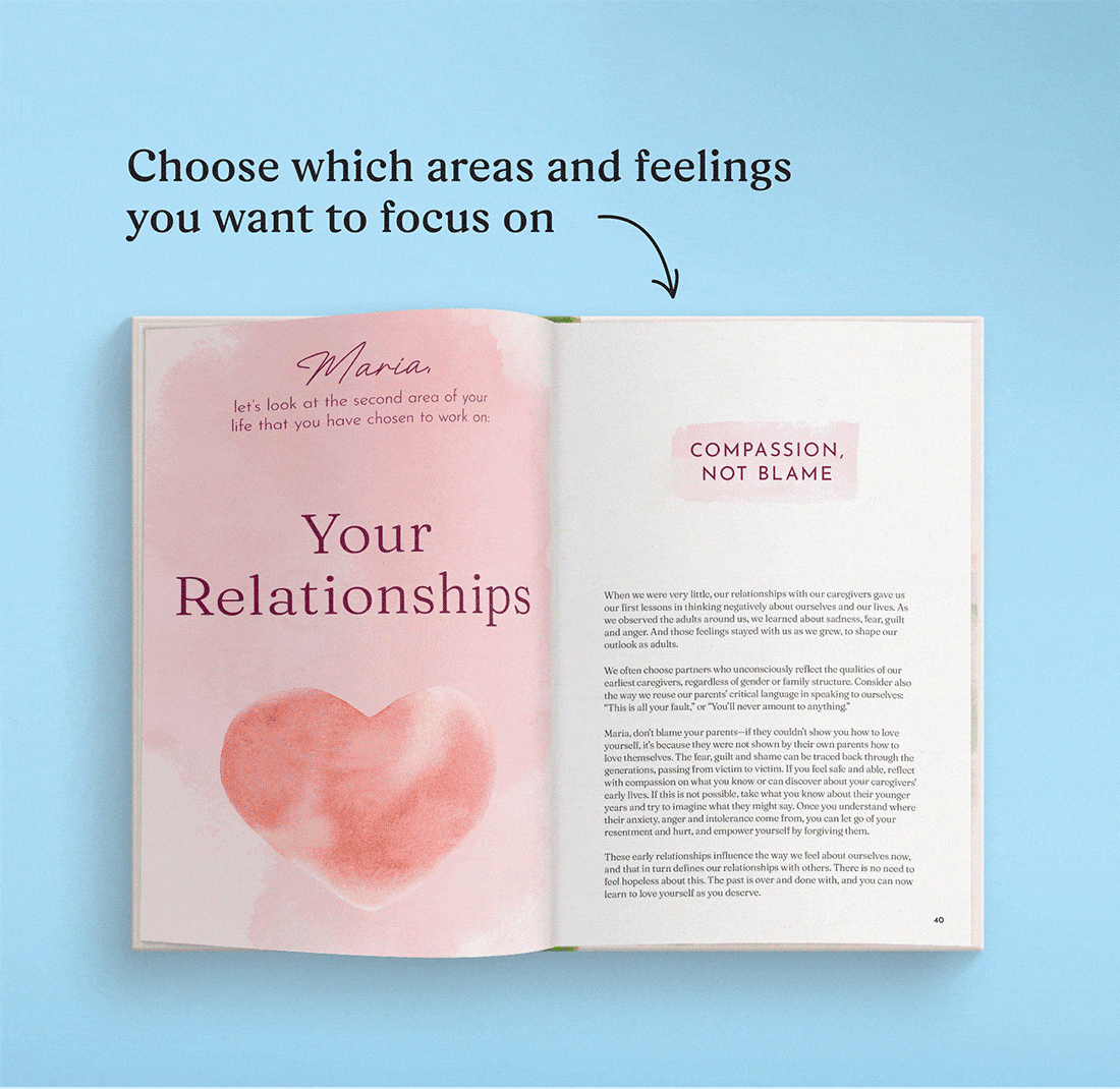 GIF showing the personalised pages of the book