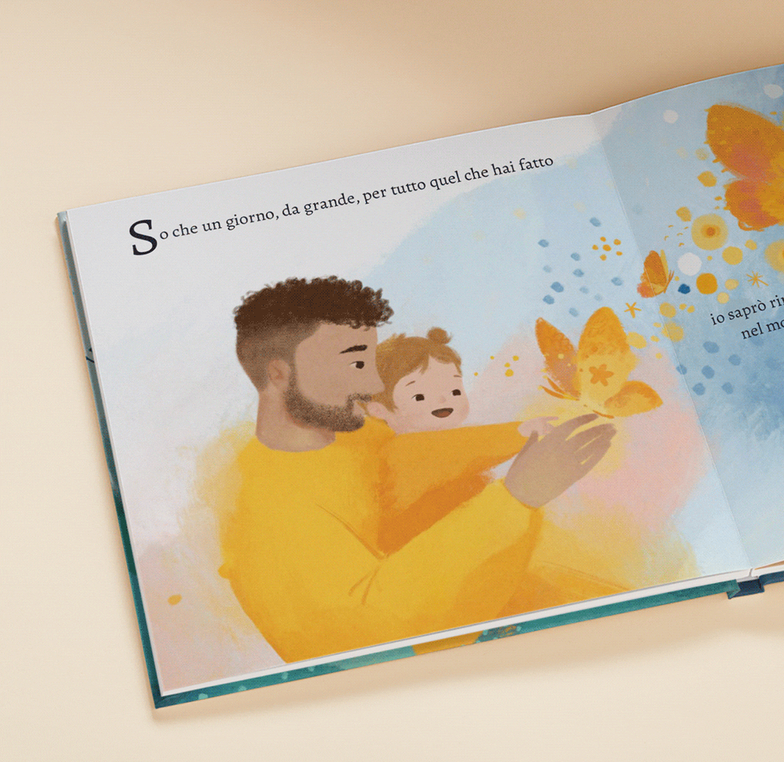 GIF che mostra le pagine personalizzate del libro