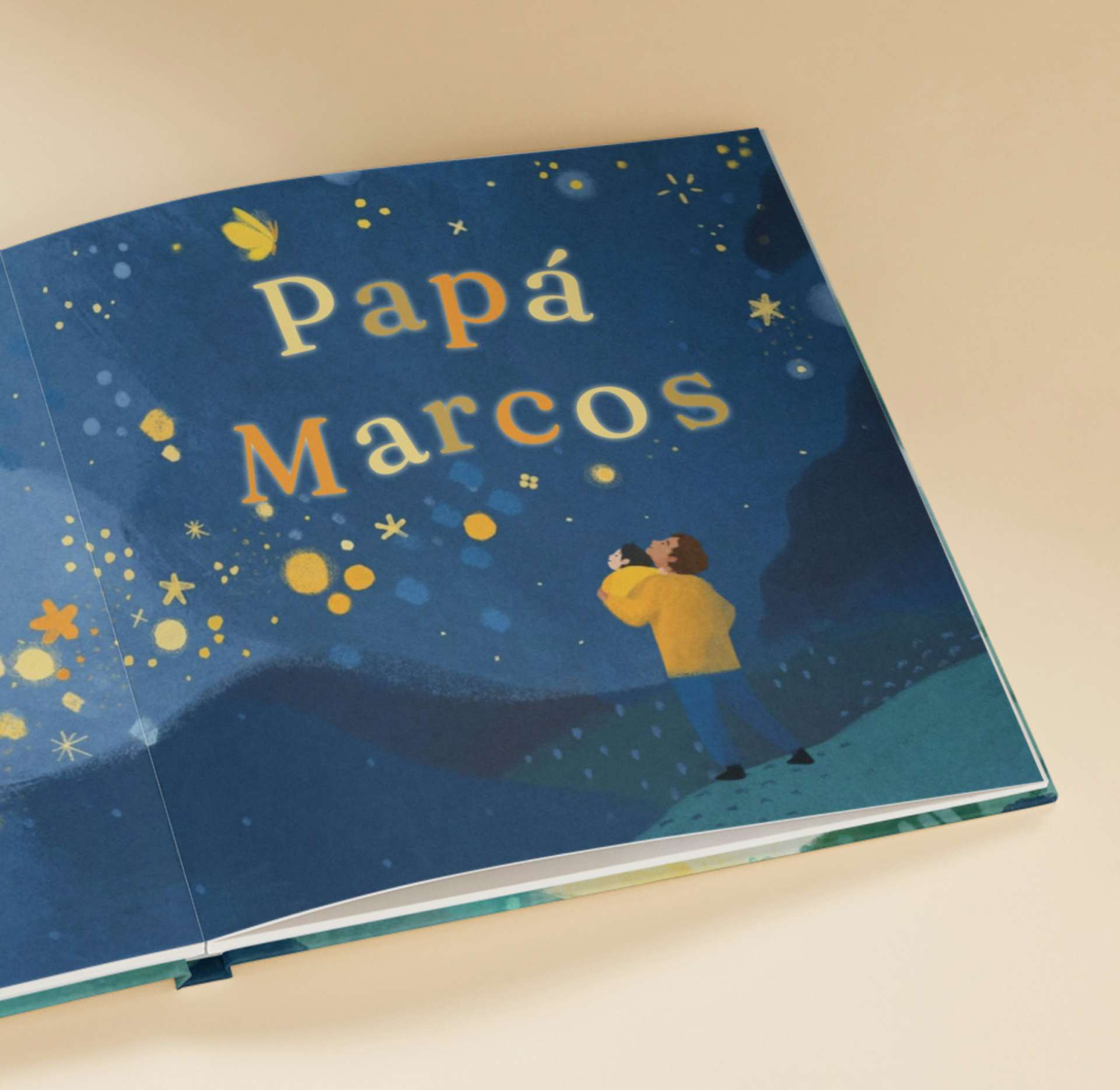 Una página de un libro personalizado