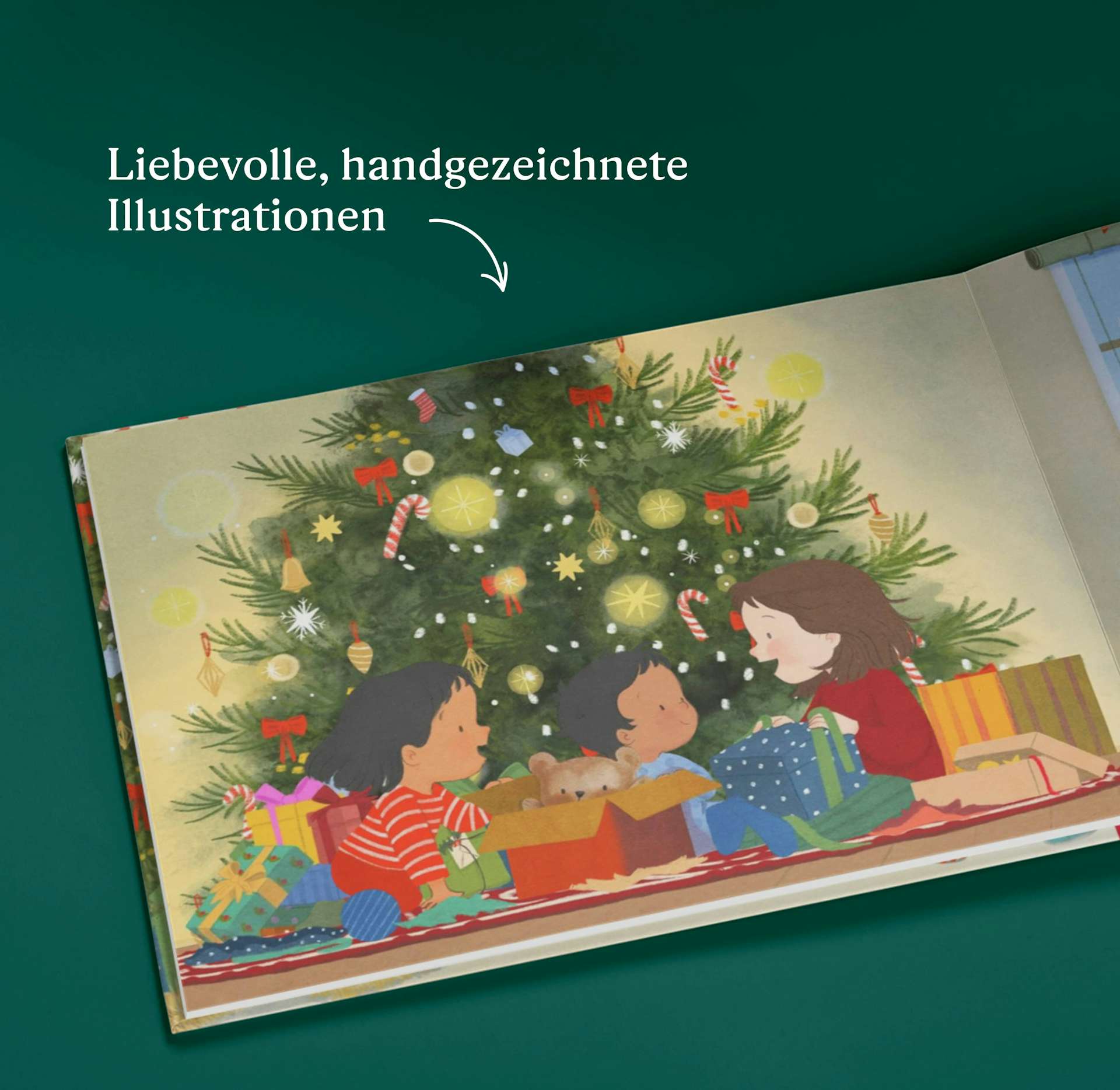 Eine aufgeschlagene Seite des personalisierten Buches