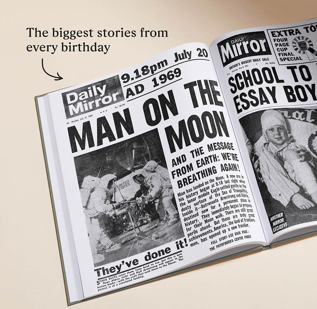GIF showing the newspaper pages of the book