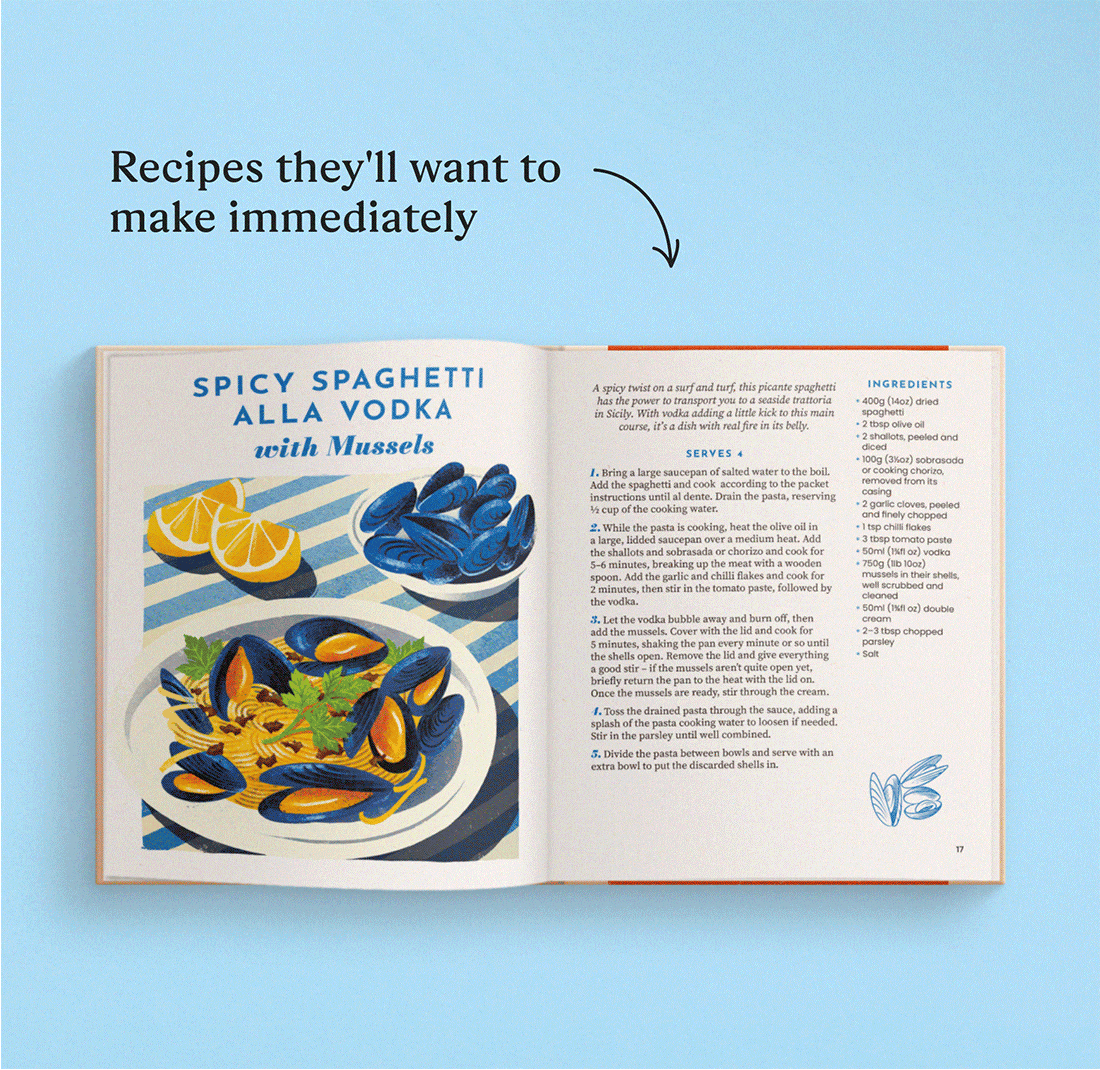 GIF showing the personalised pages of the book