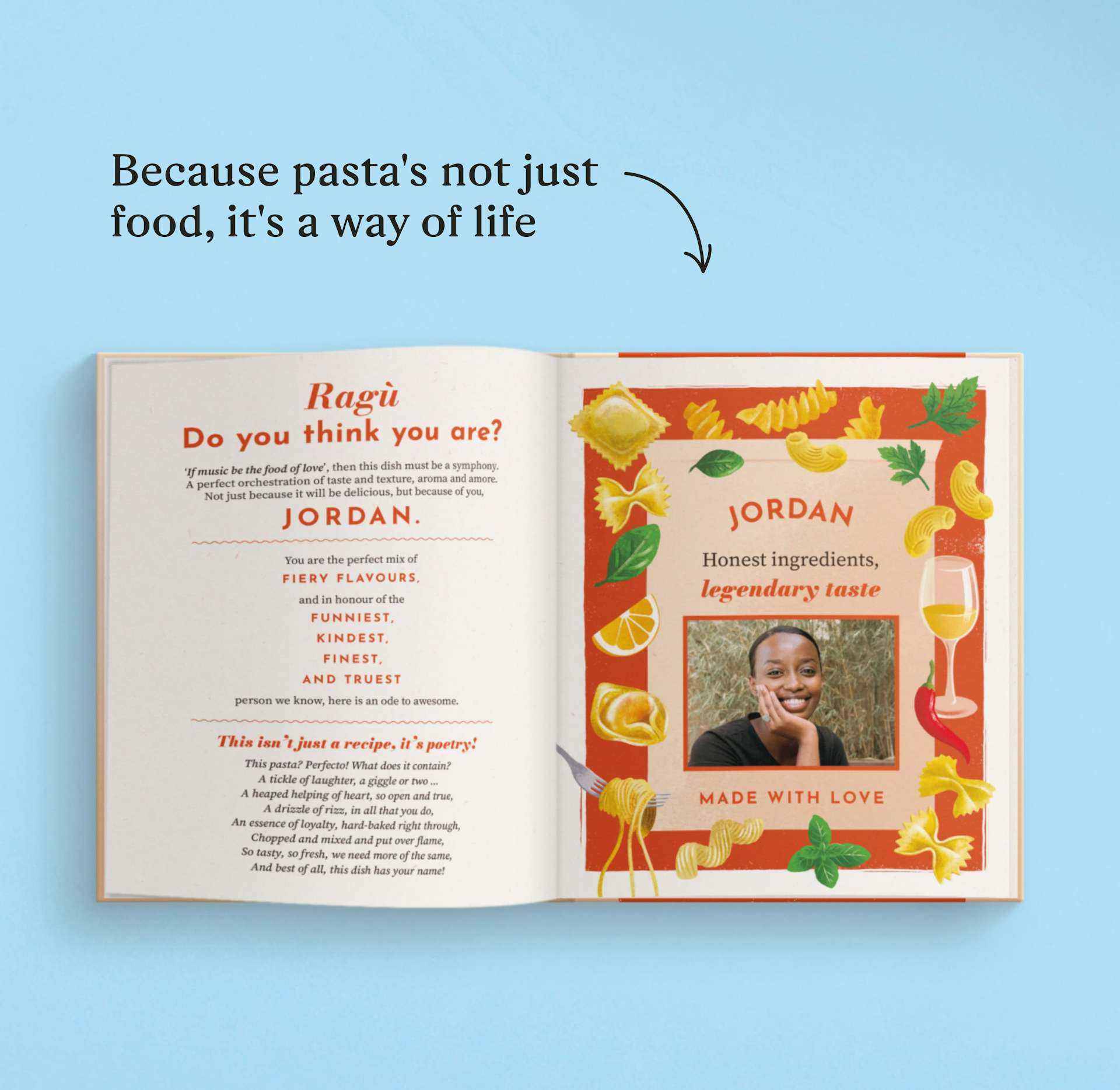 A page inside the personalised book