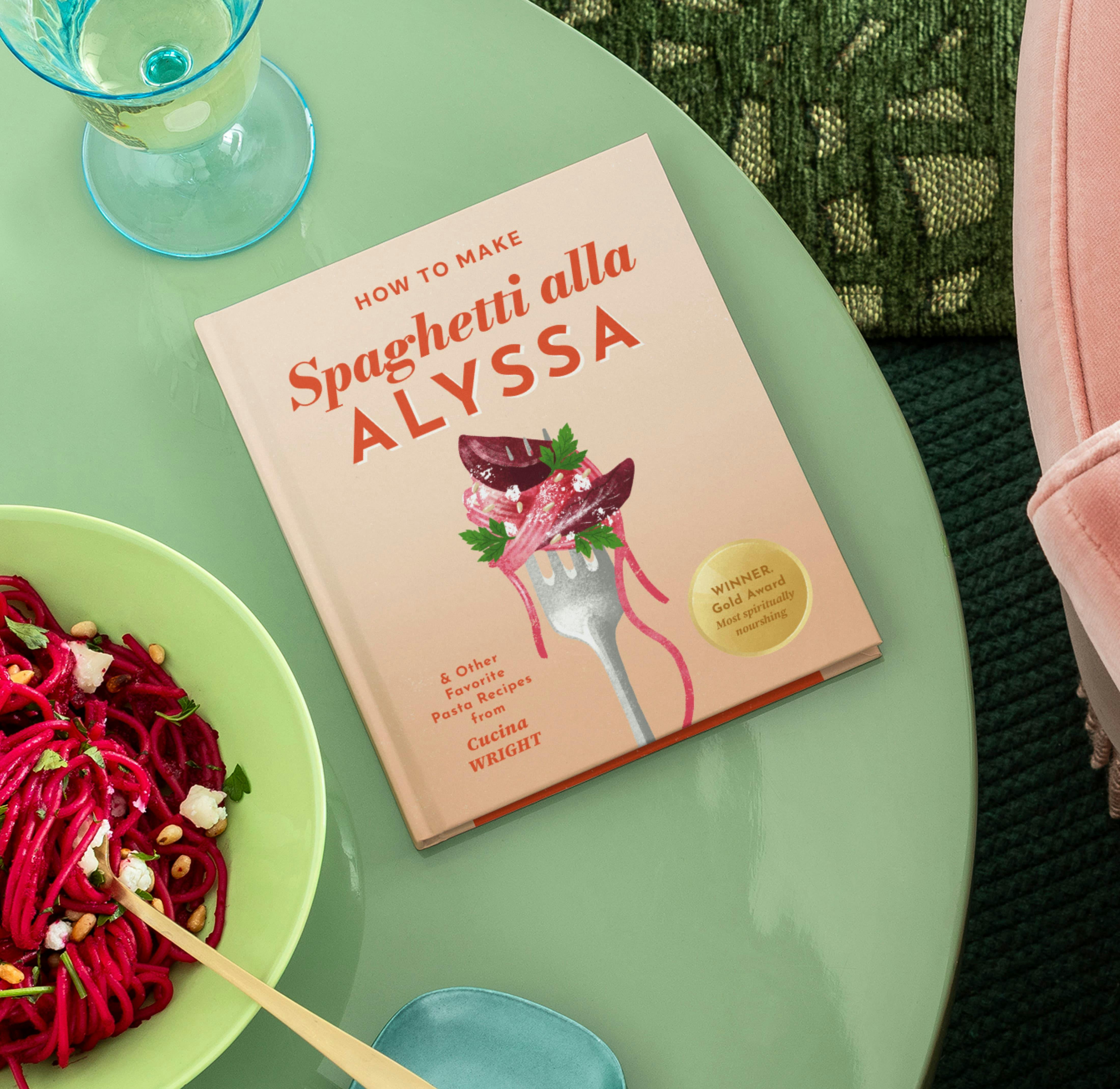 Personalized book cover on a table