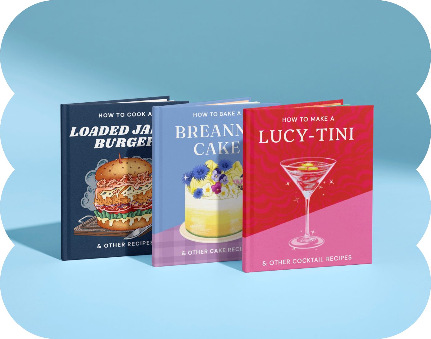 Three personalised book covers