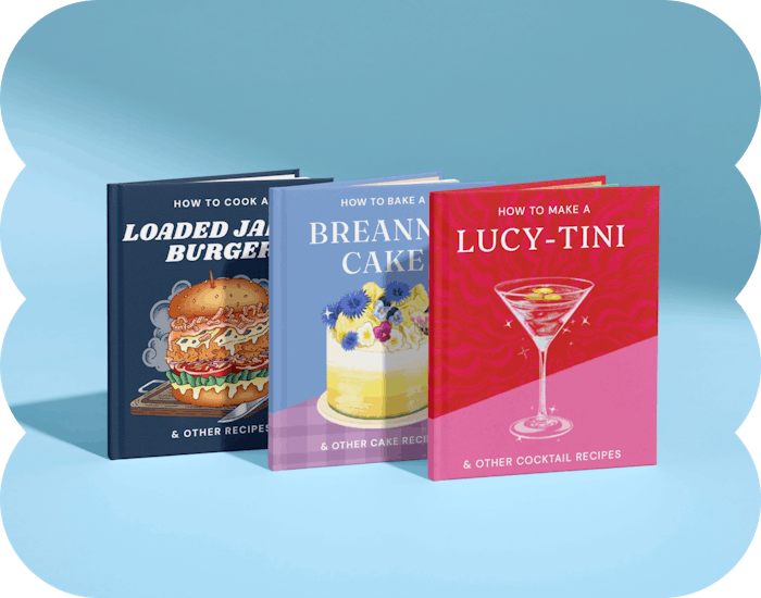 Three personalised book covers