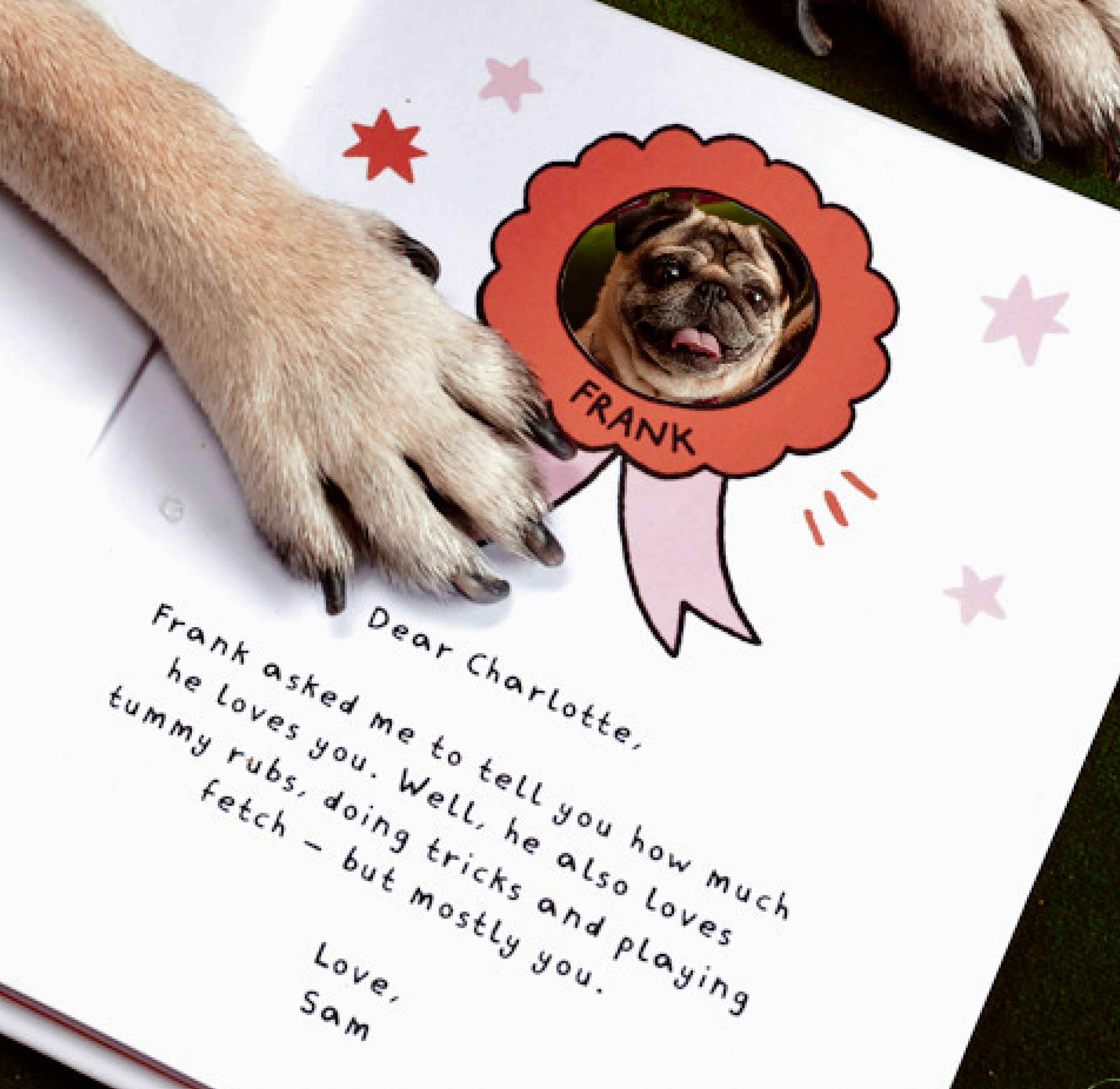 A page with photo inside the personalised book