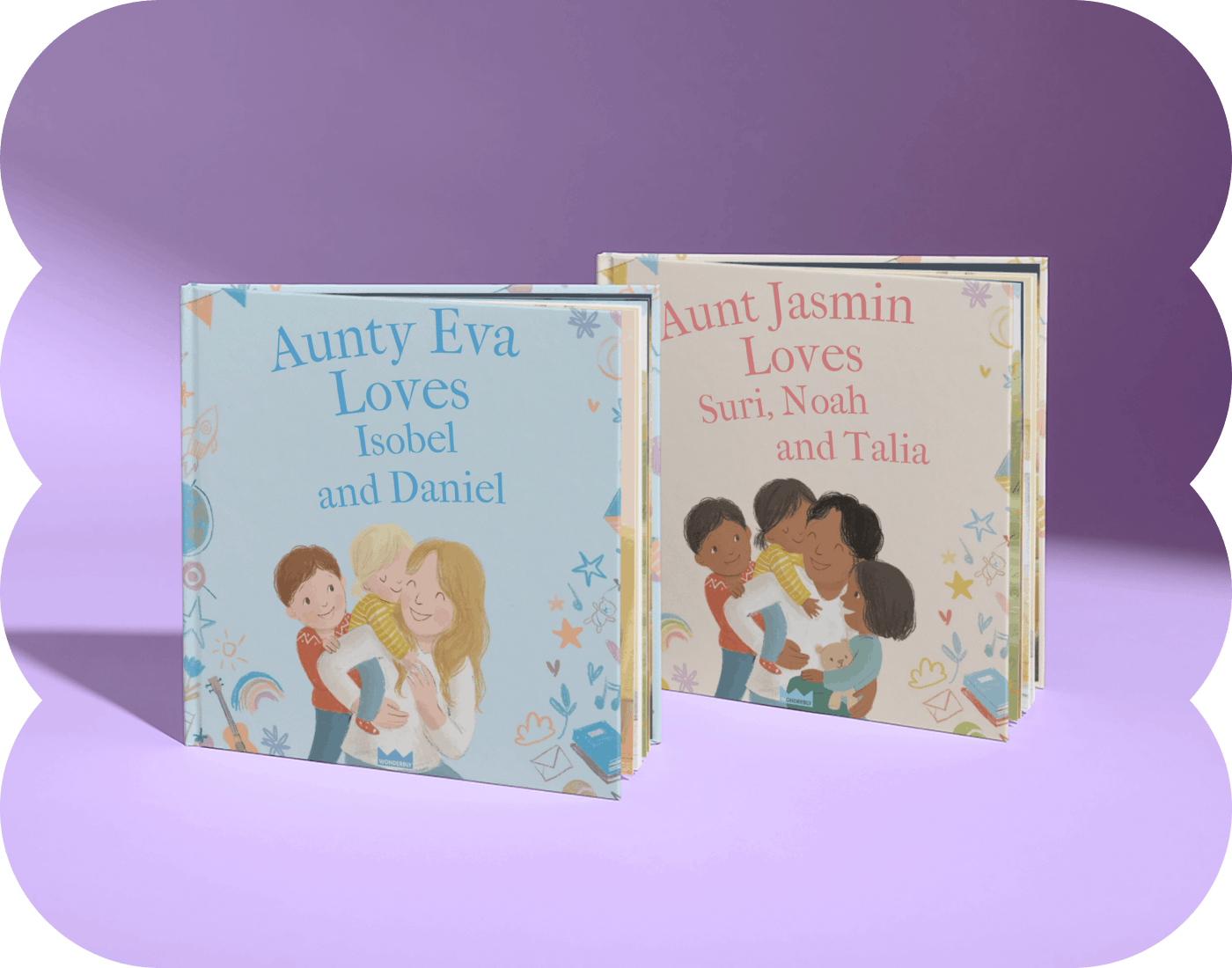 Two personalised book covers