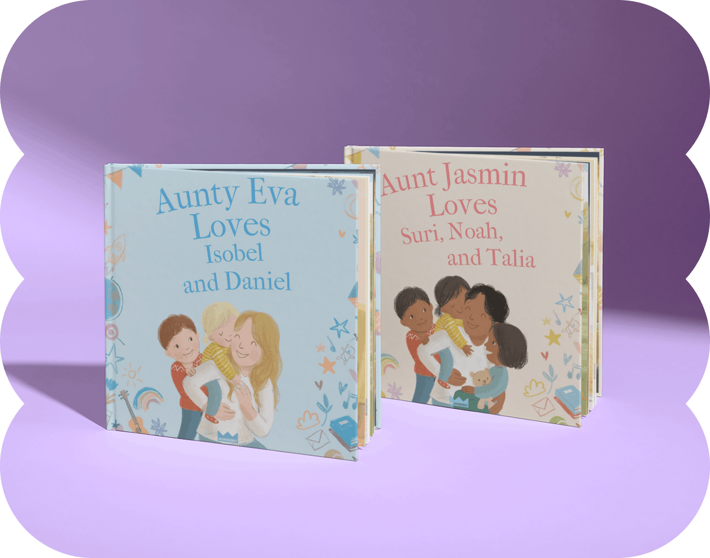 Two personalised book covers