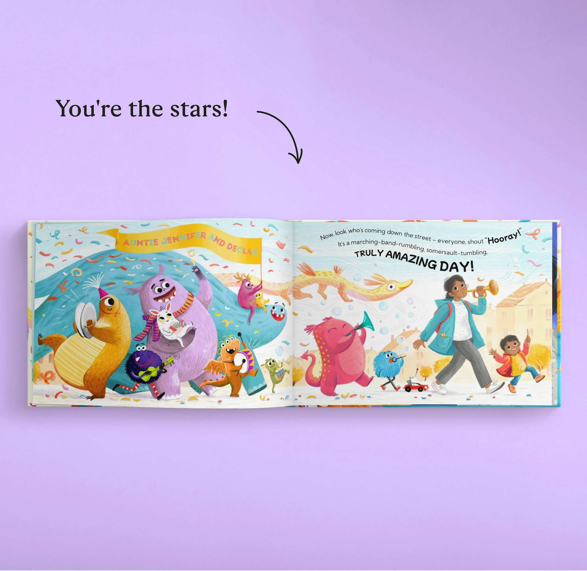 two pages inside the personalised book