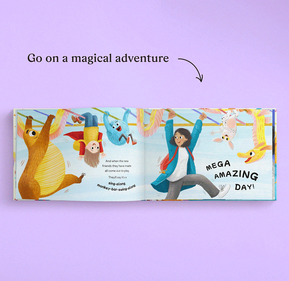 GIF showing the personalised pages of the book