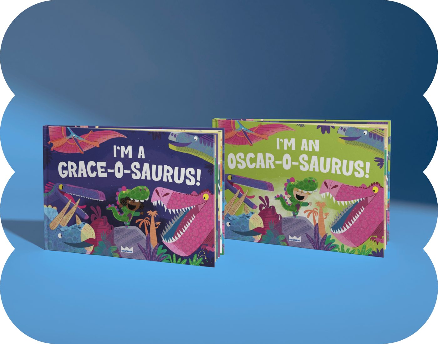 Two personalised book covers