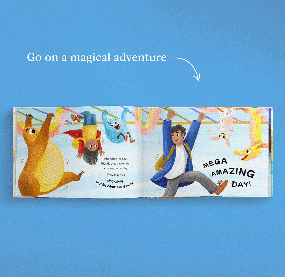 GIF showing the personalised pages of the book