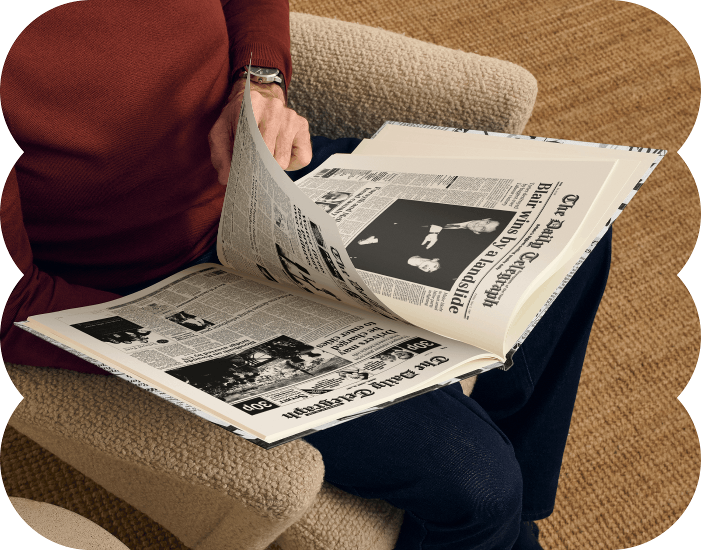 Adult reading their personalised book