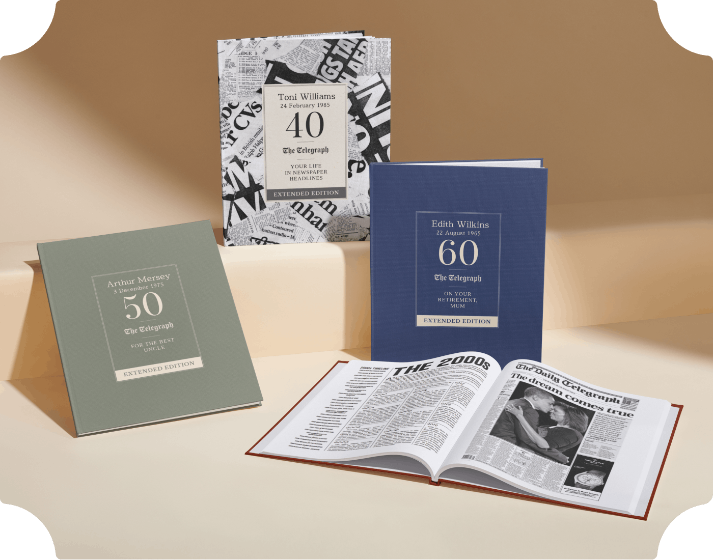 Four personalised book covers