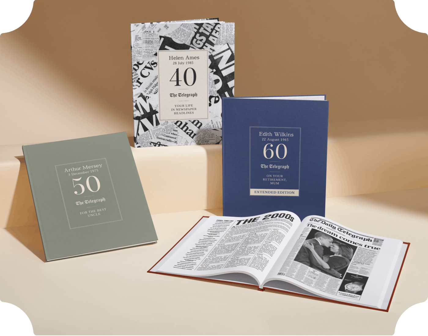 Four personalised book covers