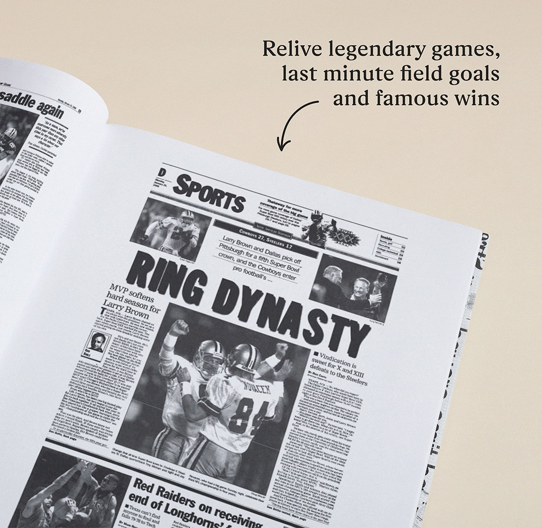 GIF showing the newspaper pages inside the book