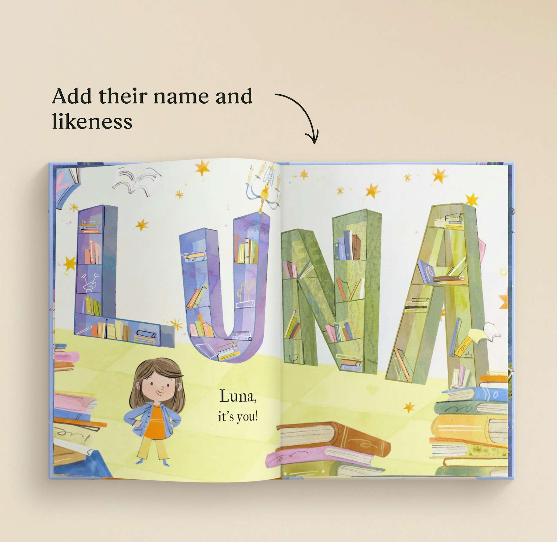 A page inside the personalised book