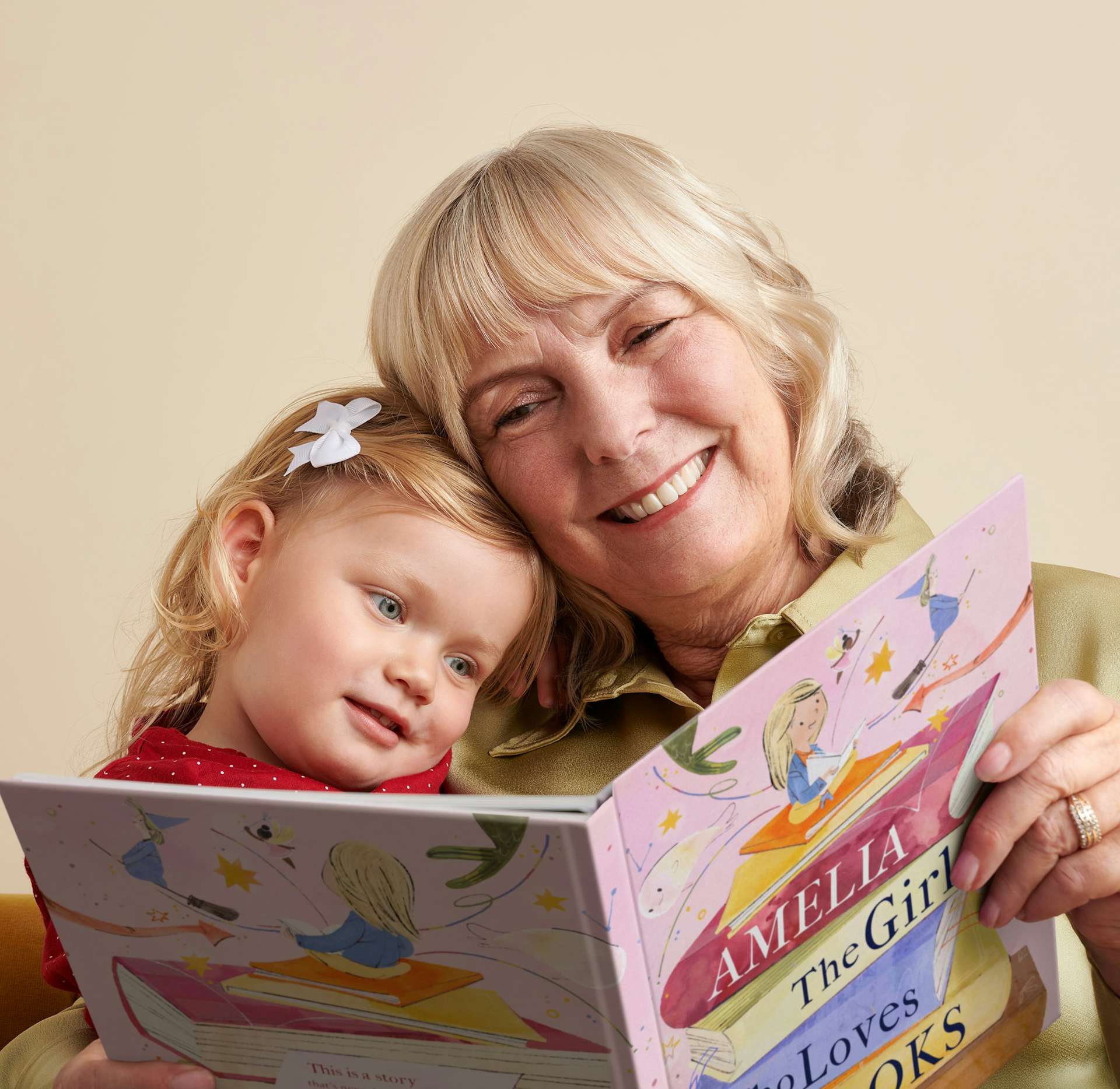 A child and mother reading the personalised book