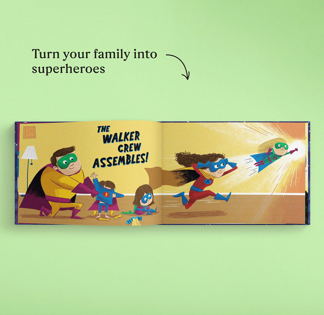 GIF showing the personalised pages of the book
