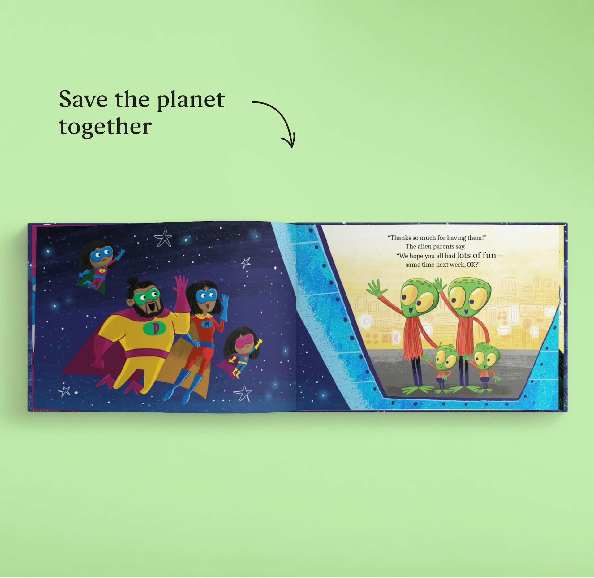 A page inside the personalised book